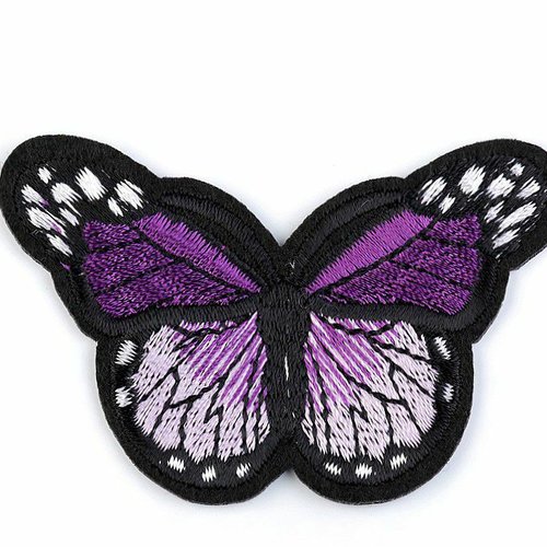 1pc violet au fer à repasser patch papillon patchesand coudre sur les taches coudre-sur de réflexion sku-70577