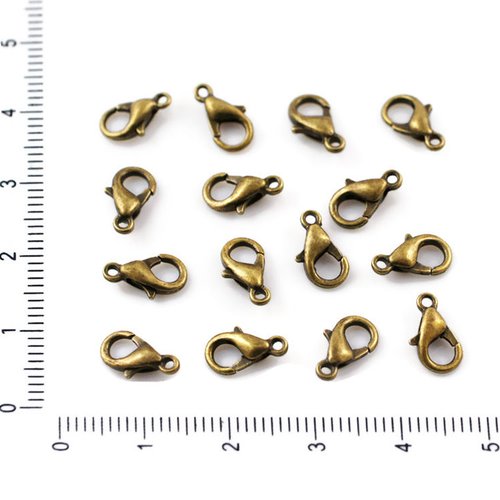 50pcs petit bronze antique ton plaqué fermoir de griffe gros en vrac la fabrication bijoux métal les sku-37767