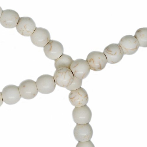 1pc blanc round turquoise naturelle pierre précieuse 8mm 15.5inch beads sku-855326