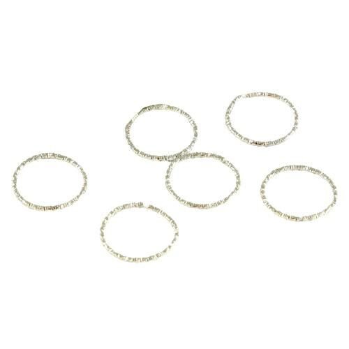 20 pièces argent rond sculpté anneaux de saut fendu en métal bricolage ouverts connecteurs résultats sku-686383