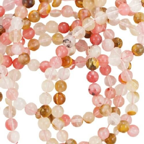 12pcs pastèque quartz rouge mélange de pierre naturelle gemme lisse ronde perles 8mm sku-41431