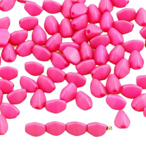 60pcs valentine rose pastèque soie mat pincée de verre tchèque entretoise bicone à facettes perles 5 sku-31146