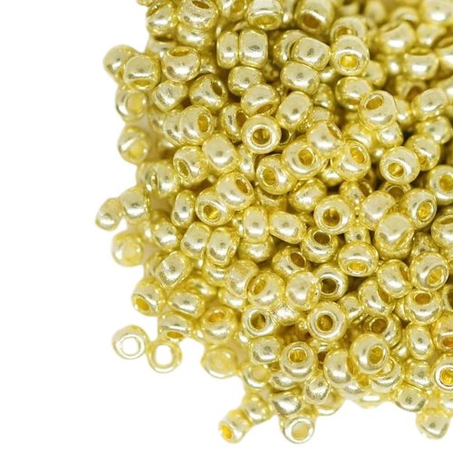 20g de jaune d'or métallique ronde verre tchèque perles rocaille preciosa entretoise 10/0 2.3 mm sku-42676