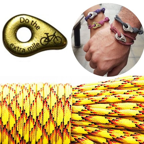 1 diy bracelet kraftika jaune rouge rayé de faire le mile supplémentaire vélo en laiton antique plaq sku-259977