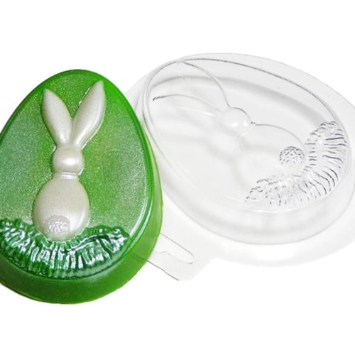 1pc lapin oeuf de pâques lapin animal rond en plastique fabrication savon moule cadeau pour elle pou sku-43011
