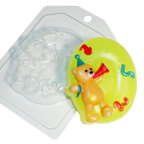 1pc ours en peluche numéro 0 d'anniversaire d'enfants de bébé célébration plastique savon la fabrica sku-43567