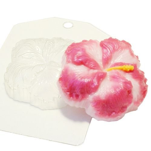 1pc fleur d'hibiscus en plastique de savon la fabrication du chocolat gypse moule qualité alimentair sku-43568