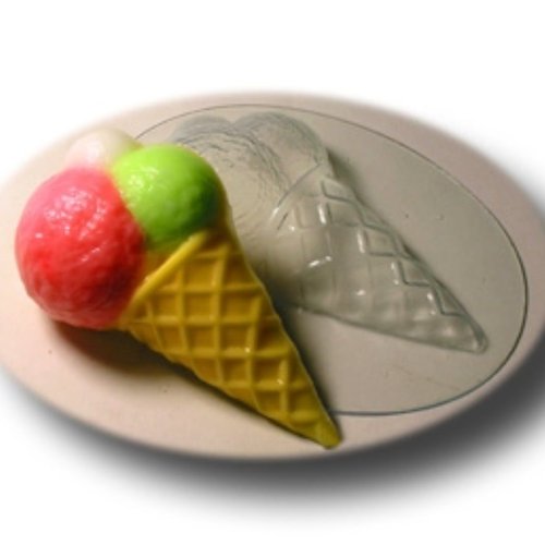 1pc de cône crème glacée la coupe d'aliments sucrés en plastique fabrication savon moule cadeau pour sku-43059