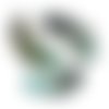 30pcs turquoise teints en bleu à pois repéré guinée poule plumes pendentif boucles d'oreilles bijoux sku-39350