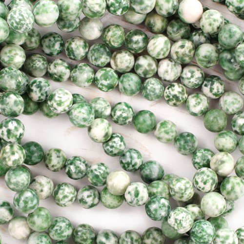 12pcs spot vert pierre de jaspe naturelle lisse ronde perles 8mm sku-41387