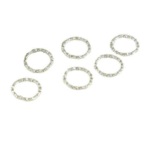 33 pièces argent rond sculpté anneaux de saut fendu en métal bricolage ouverts connecteurs résultats sku-686376