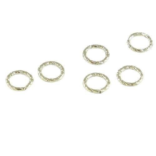 40 pièces argent rond sculpté anneaux de saut fendu en métal bricolage ouverts connecteurs résultats sku-686381