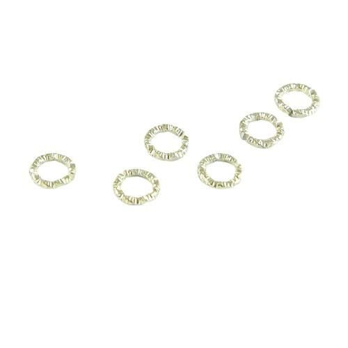 46 pièces argent rond sculpté anneaux de saut fendu en métal bricolage ouverts connecteurs résultats sku-686417