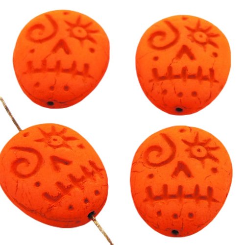 2pcs uv active neon orange matte black wash voodoo ghost sucre crâne calavera masque oval chechien b sku-38459