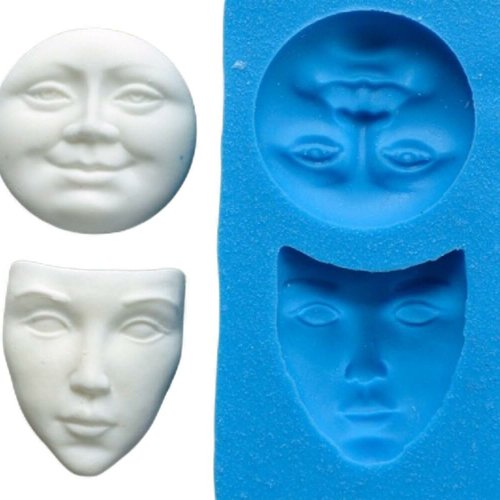 1pc masque de lune cabochon 3d silicone magie uv résine époxy moule d'argile scrapbooking bijoux cir sku-257369