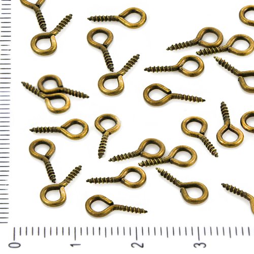 100pcs bronze antique peg caution vis à œil pin éléments de bijoux en gros métaux résultats 10mm x 4 sku-37916