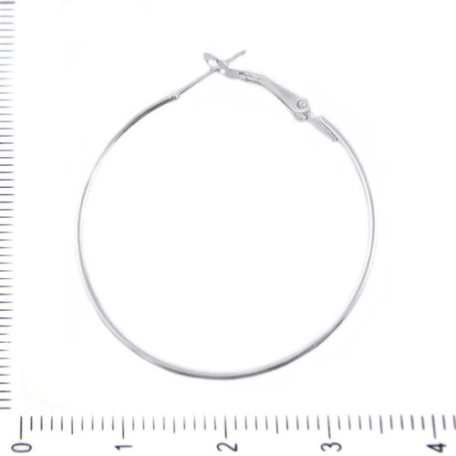 2pcs en acier inoxydable classique de perles métal cerceau cercle boucle d'oreille donuts 39 mm x 45 sku-38891
