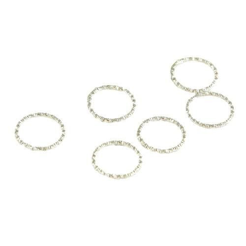 26 pièces argent rond sculpté anneaux de saut fendu en métal bricolage ouverts connecteurs résultats sku-686382