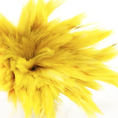 40pcs jaune teint les plumes de coq pendentif boucles d'oreilles bijoux la chapellerie selle costume sku-39352