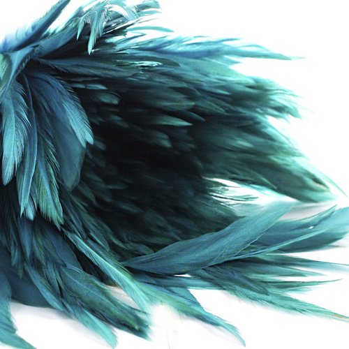 40pcs turquoise vert bleu teint les plumes de coq pendentif boucles d'oreilles bijoux la chapellerie sku-39370