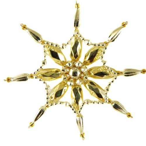 Or argent flocon de neige star tchèque bohême l'arbre noël cadeaux ornements perles verre projet à l sku-41025