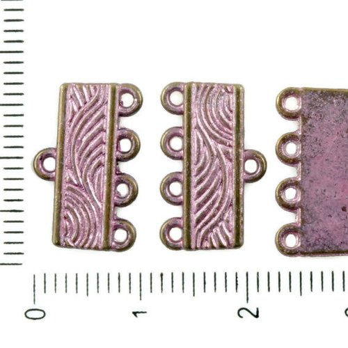 20pcs bronze antique ton rose patine de lavage multi-trous connecteurs rectangle bars lustre pendant sku-37101