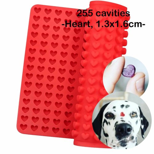 1pc kraftika 3d silicone food grade 255 heart cavity mat moule avec trays pour chiens chocolat bonbo sku-962976