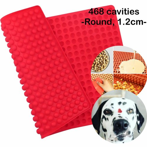 1pc kraftika 3d silicone food grade 468 mat de cavité ronde moule avec trays pour chiens chocolat bo sku-962987