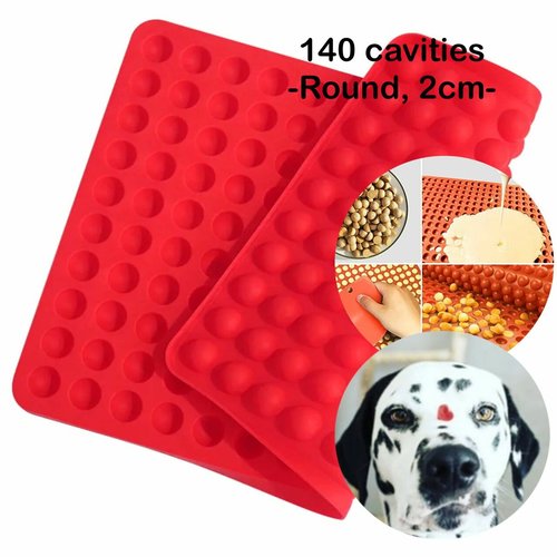 1pc kraftika 3d silicone food grade 140 mat de cavité ronde moule avec trays pour chiens chocolat bo sku-962989
