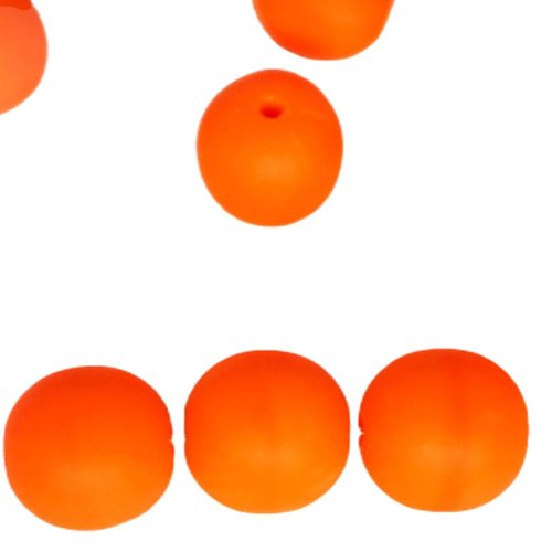 20pcs orange mat opaque ronde druk entretoise de semences verre tchèque perles 8mm sku-42715
