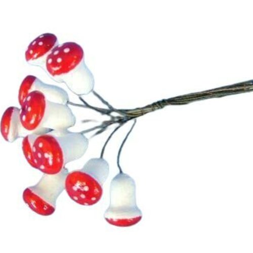 10pcs champignon amanite laqué filé de coton tchèque couronne miniature décoration style vintage nos sku-132856