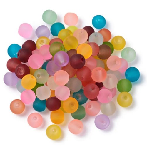 20pcs mix de couleurs cristal frotté beads mode verre rond 8mm sku-962985