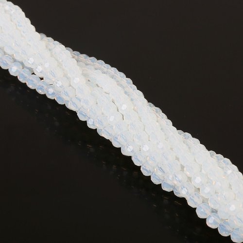 100pcs cristaux blanc opal faceté feu polier petit spacer round glass beads 4mm sku-962980