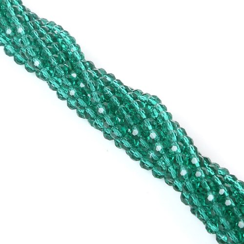 100pcs crystal emerald faceted fire polished small spacer round glass beads 4mm sku-962982