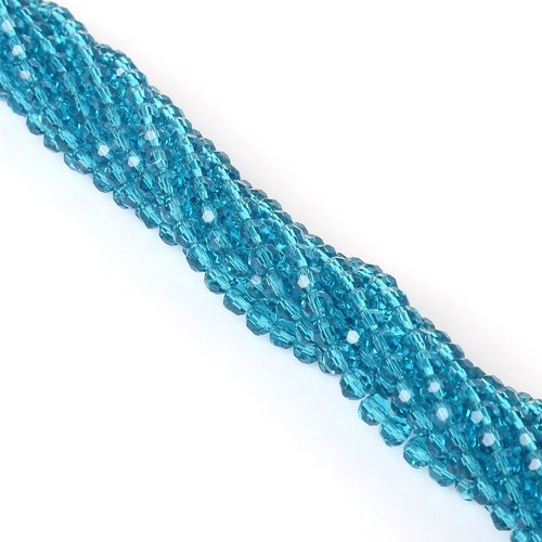 100pcs crystal peacock blue faceted fire polished small spacer round glass beads 4mm sku-962983