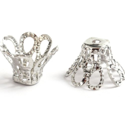 100pcs couleur d'argent fleur de noël hollow diy bead end caps orteils en métal bijoux fabrication d sku-963665