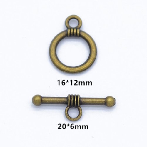 8pcs antique bronze toggle clasp bijoux métalliques de fabrication découvertes 16mm x 12mm 20mm 6mm sku-963663