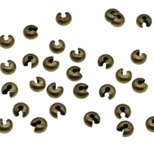 50pcs bulk bronze tone round crimp couverture beads bijoux de fabrication découvertes métalliques en sku-963650