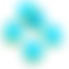 2pcs picasso opaque bleu turquoise marron plat rond 8edge fenêtre de la table coupe pièce verre tchè sku-28875