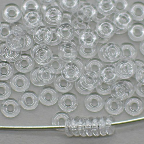 100pcs cristal transparent o en forme de donut plate bague verre tchèque 1mm x 4mm sku-942163