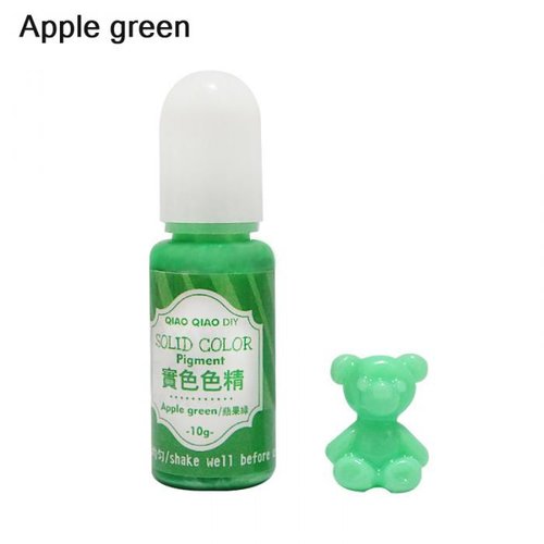 10g pomme vert solide opaque couleur pigment colorant uv résine artisanat bricolage époxy silicone m sku-41648