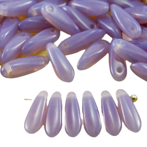 50pcs violet opal petit poignard à plat de feuilles verre tchèque perles 11mm x 3mm sku-32798