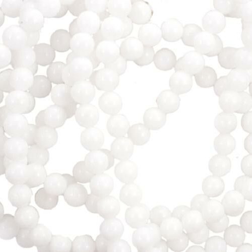 12pcs blanc teint en marbre pierre naturelle gemme lisse ronde perles de 8mm sku-41428