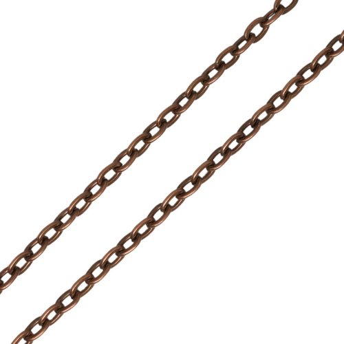 1yrd 0.9m cuivre ovale rolo lien chaîne collier fabrication de bijoux résultats en métal 3mm x 2mm sku-683111