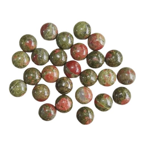 5 pièces vert rouge en forme de dôme rond unakite focal pierre rond bohème bijoux naturelle 12mm sku-243777