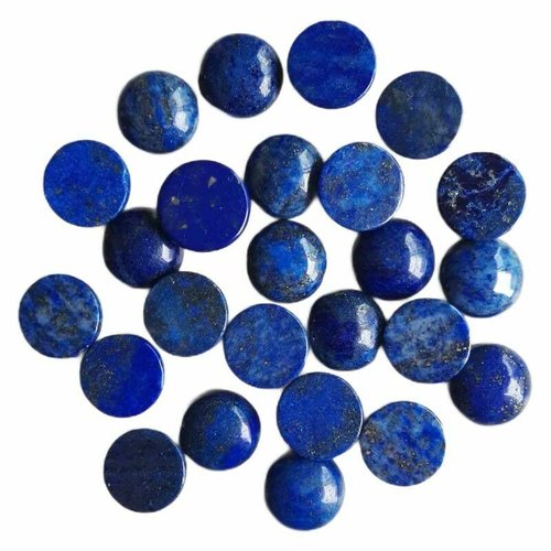 5pcs bleu de lapis-lazuli en forme dôme rond dos plat pierre naturelle focal cabochon bohème bijoux  sku-254952