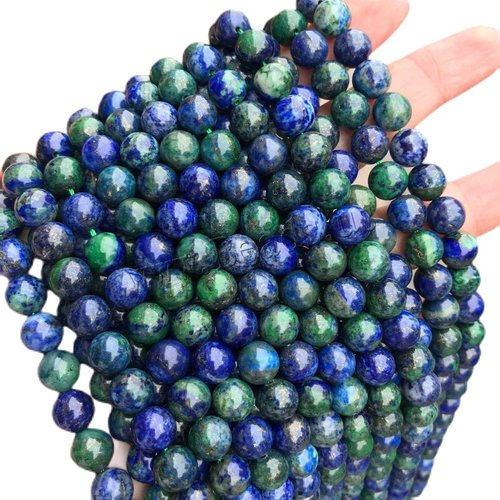 25pcs bleu foncé vert de la pierre naturelle lisse ronde perles lapis-lazuli 4mm sku-255902