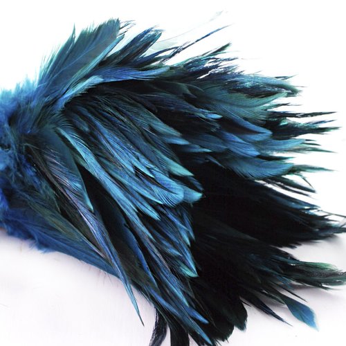 14pcs bleu turquoise vert teint les plumes de coq pendentif boucles d'oreilles bijoux la chapellerie sku-39390