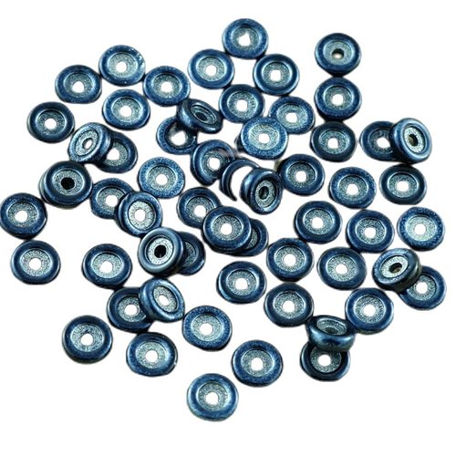 10g nouvelle finition metalust bleu acier roue matubo tchèque verre plat perles rondes 6mm environ 8 sku-29224