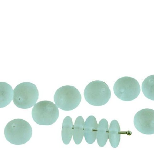 40pcs mat cristal rugueux rustique gravé givré grande lentille de verre tchèque perles rondes plates sku-33331